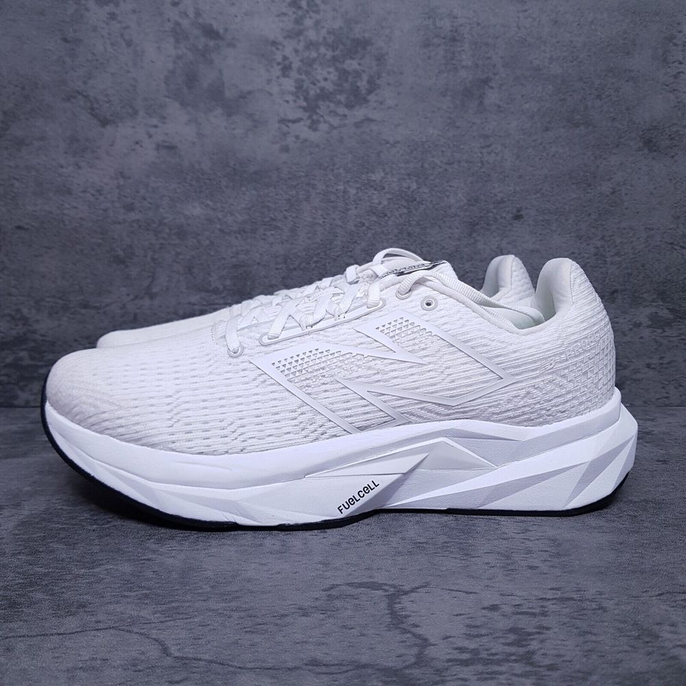 NEW BALANCE FuelCell Propel V5 Running Shoes Mens 10.5 Triple White Silver Black